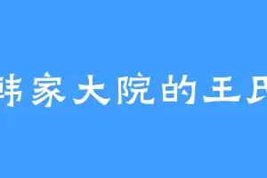 韩家大院的王氏